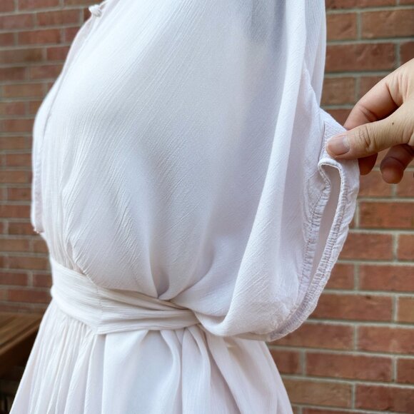 AllSaints Romantic Flowy Blush Pink Nevis Top Blouse Tunic - Size US 6 / Small - Picture 3 of 6